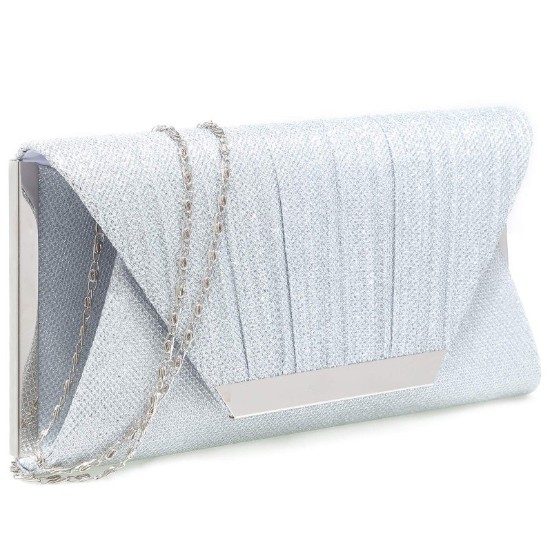 Mihawk silver clutches and evening bags clutch purses for women evening bags and clutches for women evening(Silver) - Image 1